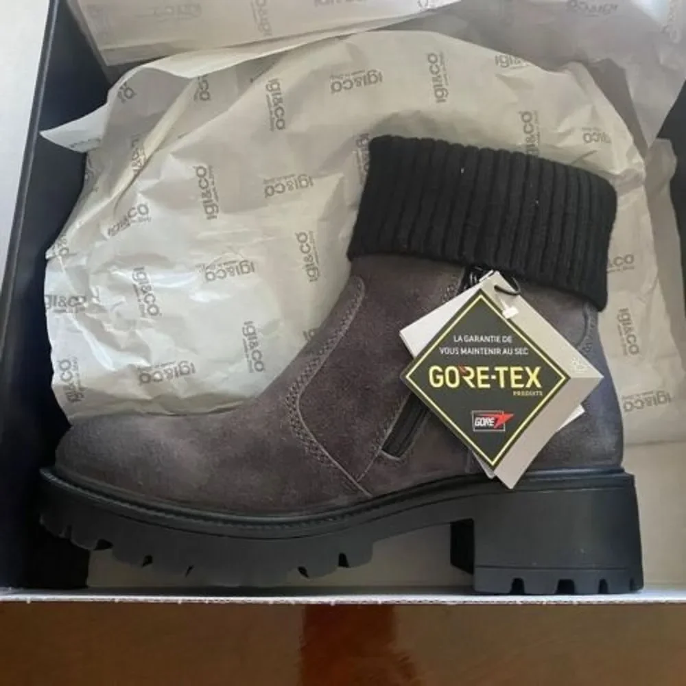 IGI & Co Womens Dark Grey‎ Leather Booties Made in Italy Size 35 - US Size 5 New